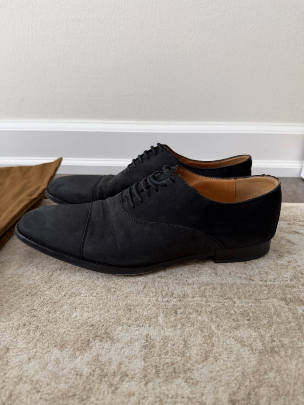 Gucci Black Suede Cap-Toe Derby Shoes - Picture 7 of 8